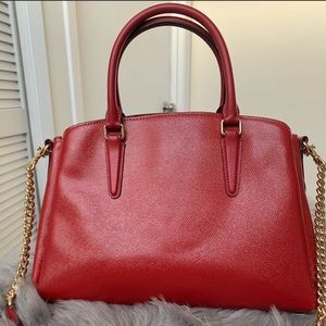 Coach | Bags | Red Coach Purse With Gold Chain | Poshmark